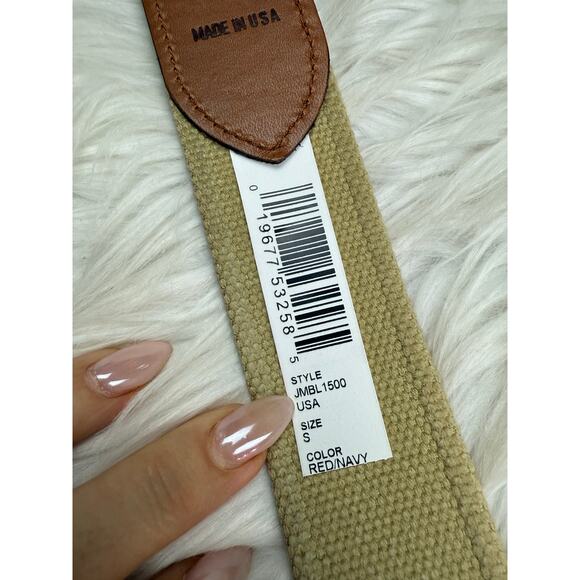 Johnnie-O Mens Red Navy Stars and Stripes Canvas Belt Small USA Patriotic NWT - Picture 12 of 14